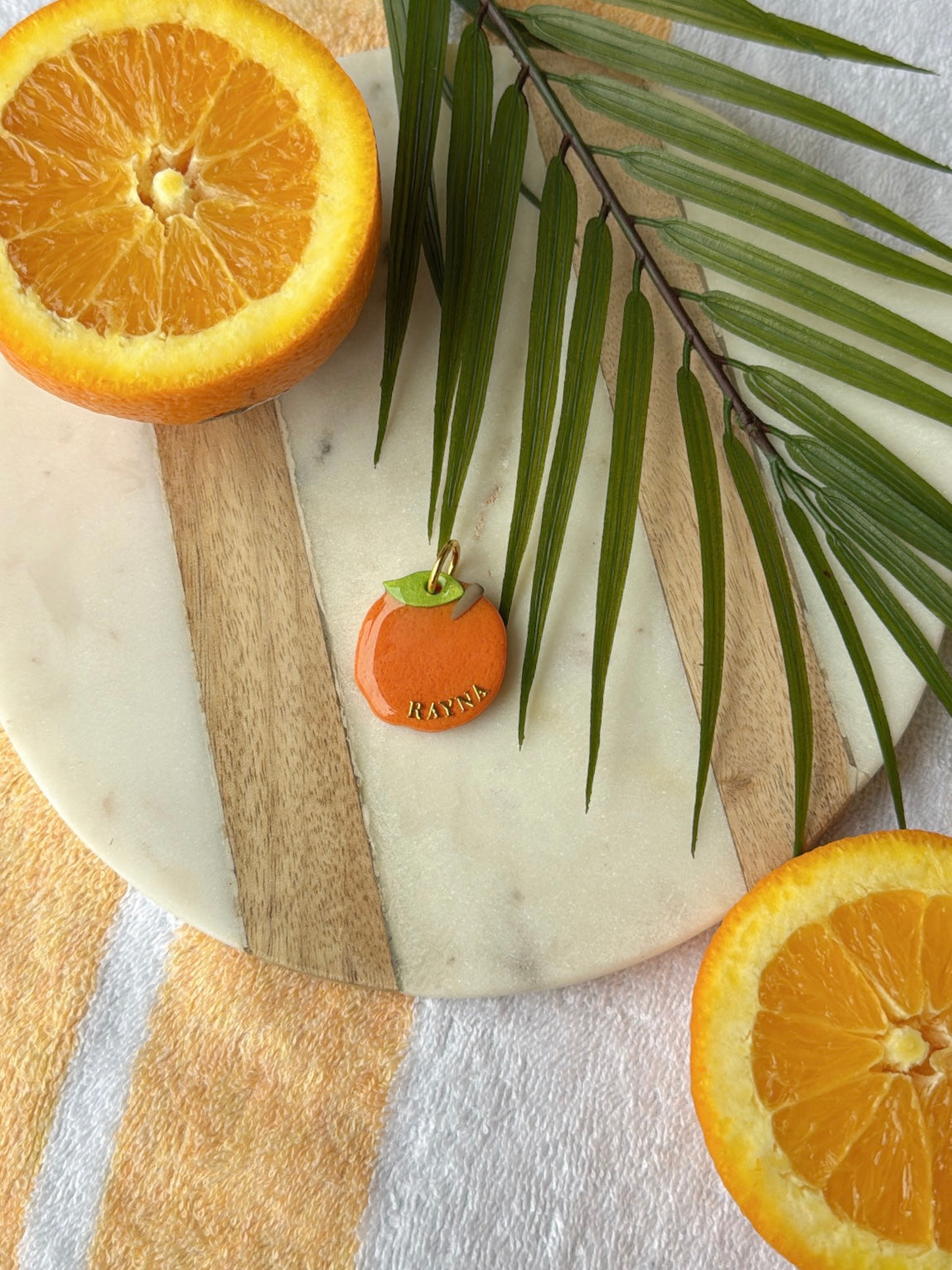 Orange | Clay pet id tag