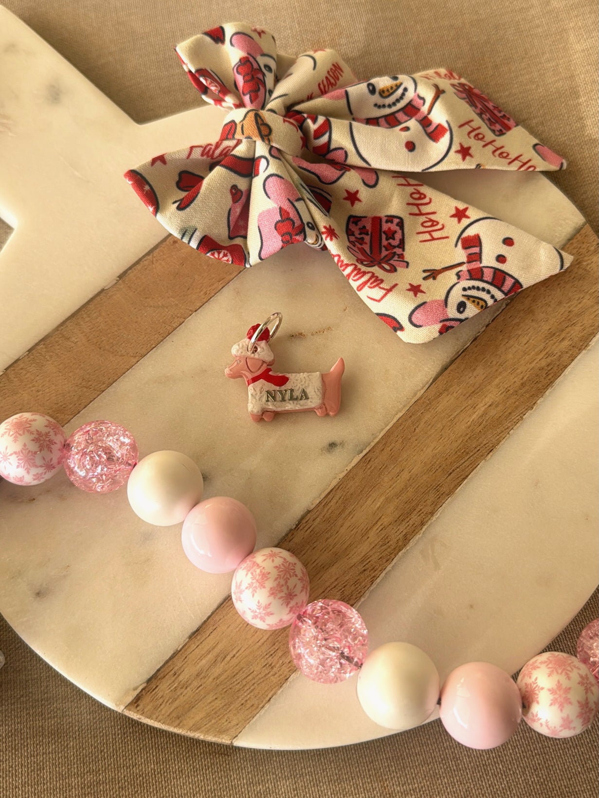 PINKmas | clay pet id tag