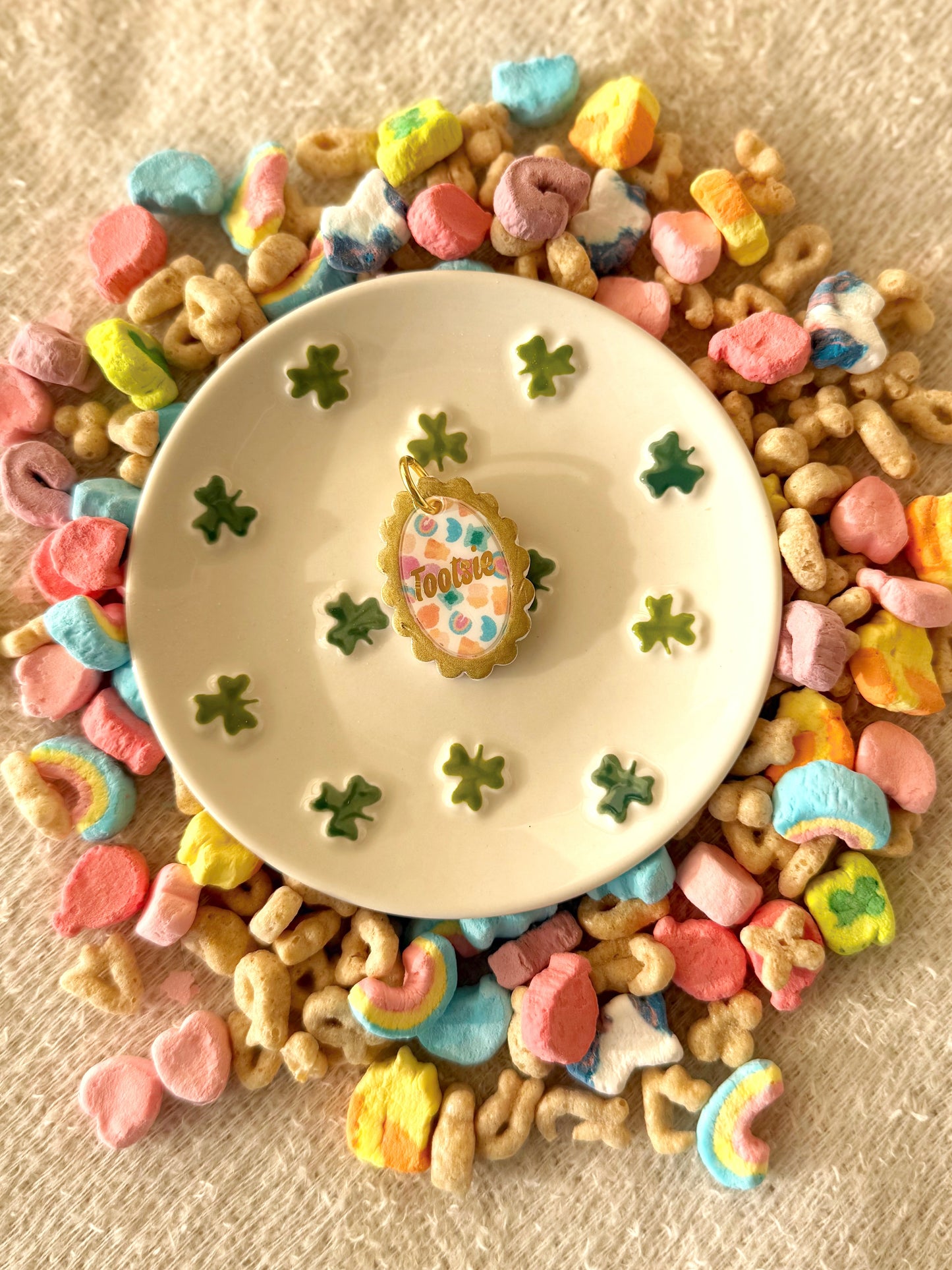 Lucky charm frame | clay pet id tag