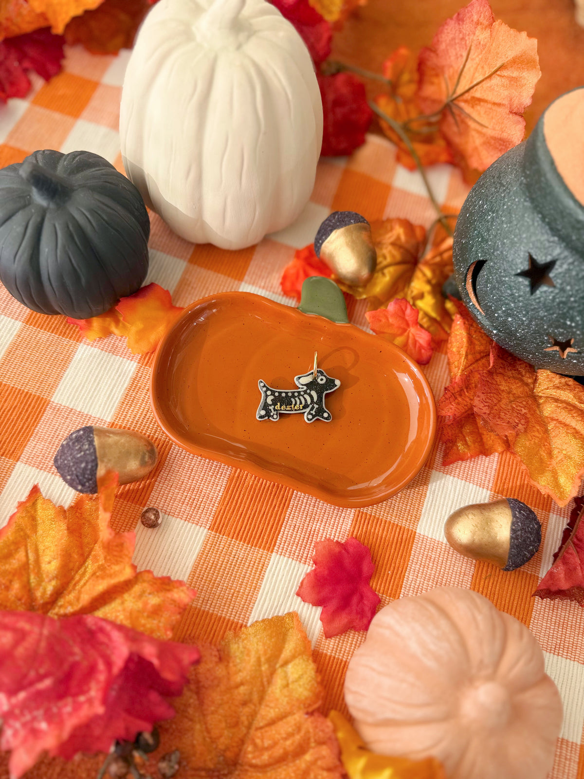 HalloWEENIE | GLOW in the dark clay pet id tag