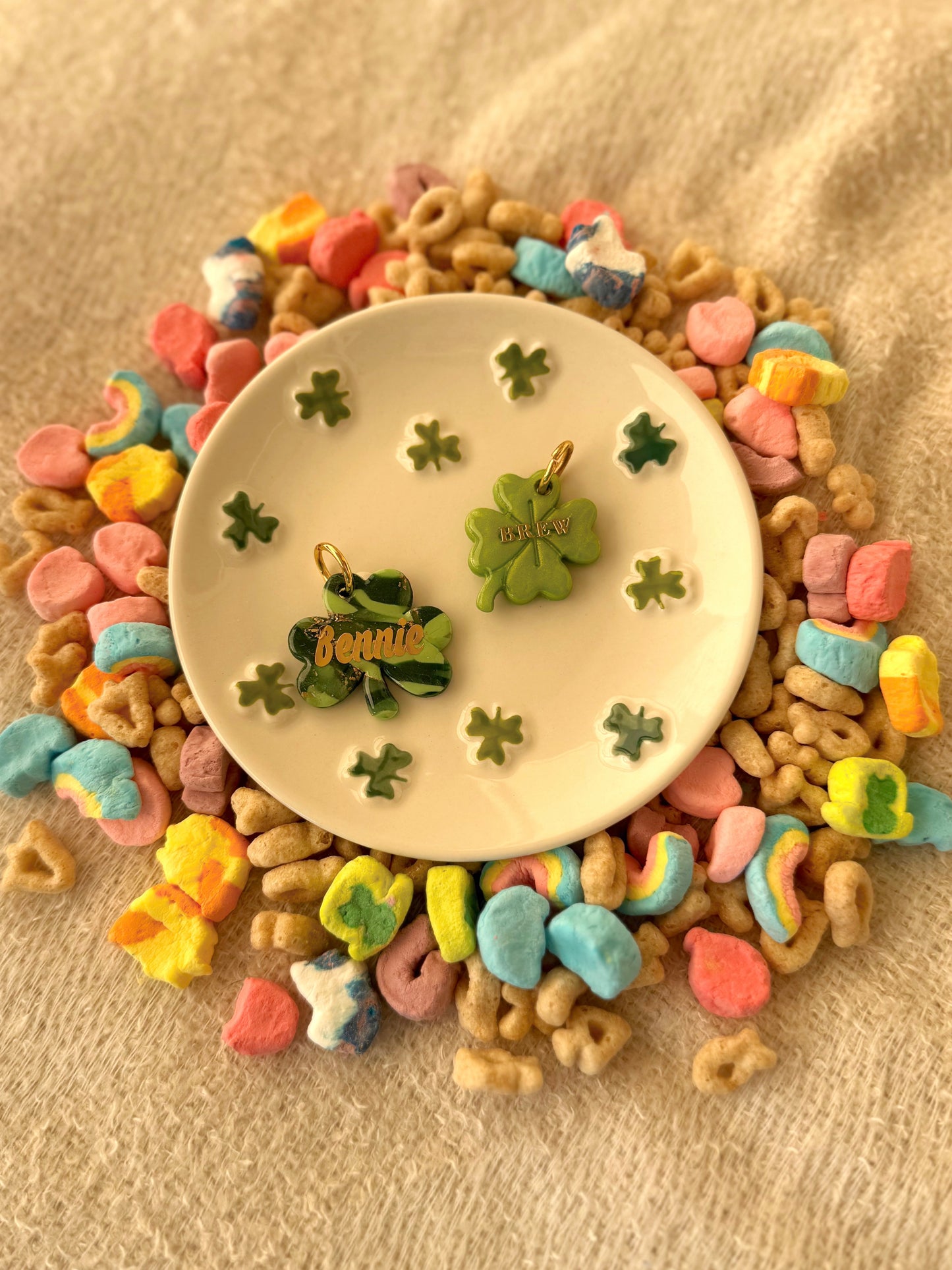 Shamrock | clay pet id tag