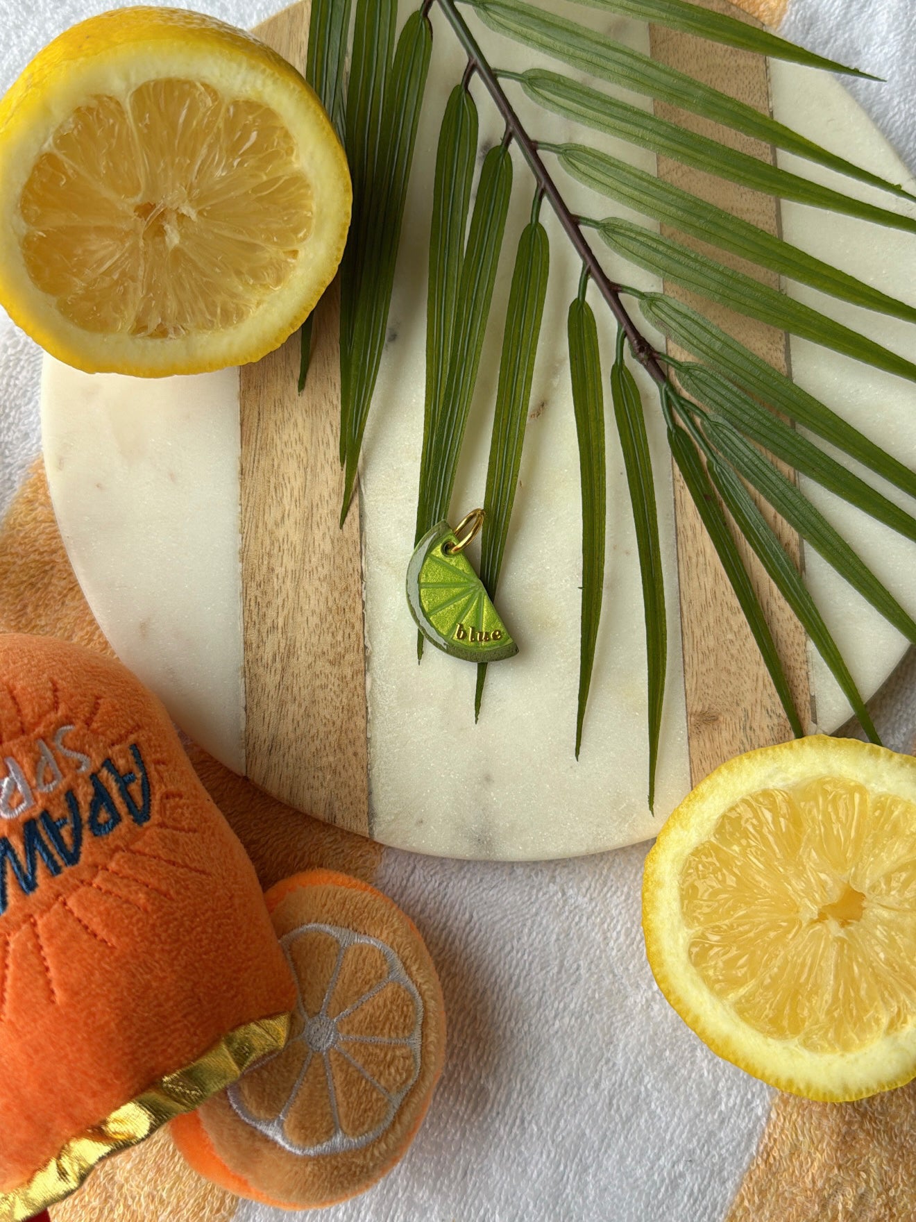Lime | Clay pet id tag