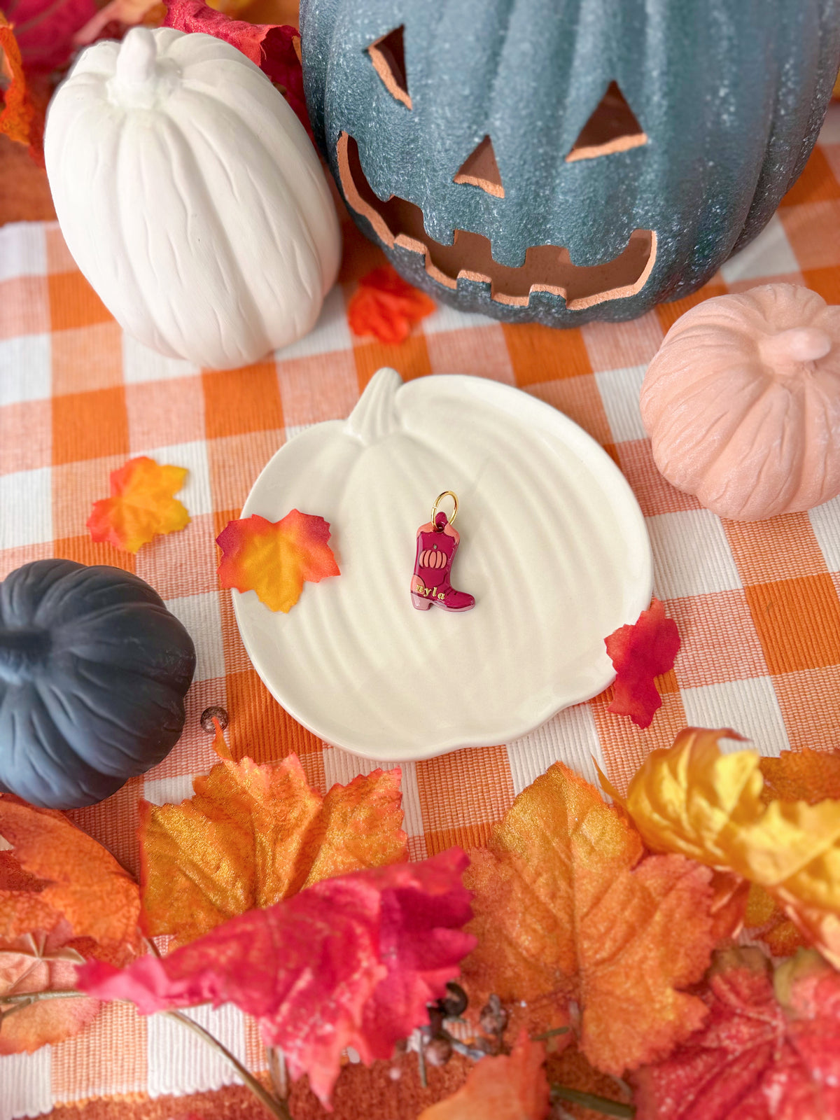 Spooky spurs | Clay pet id tag