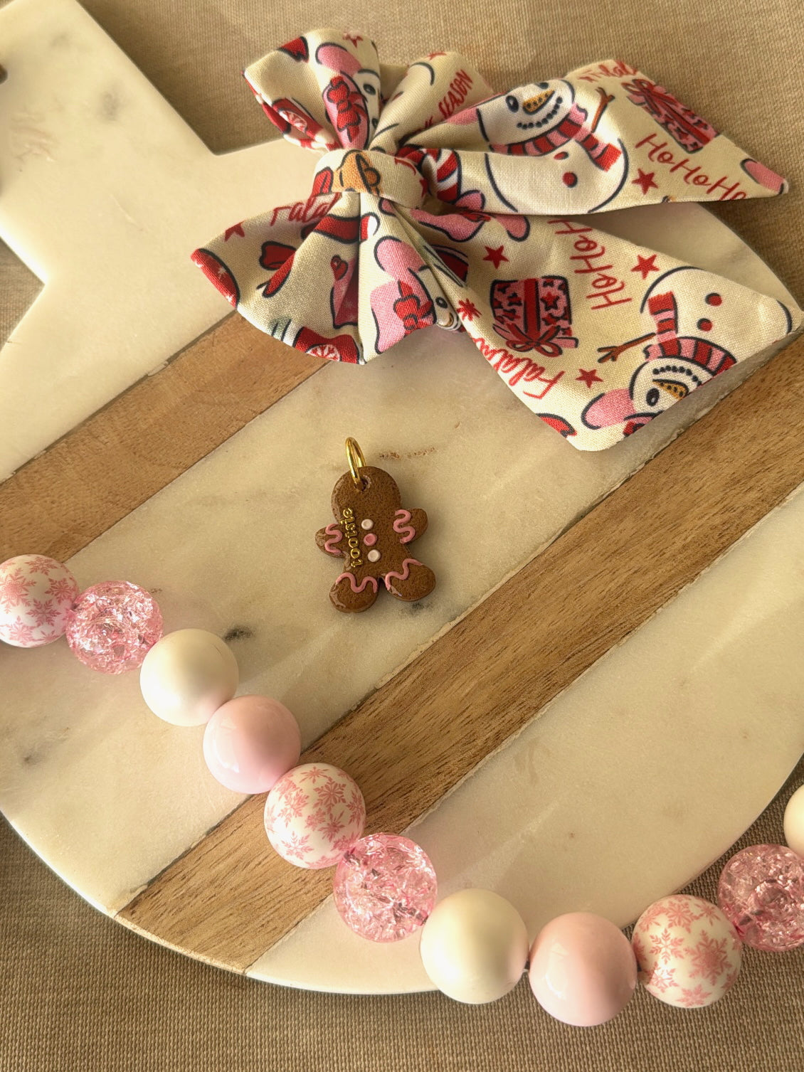 PINKmas | clay pet id tag