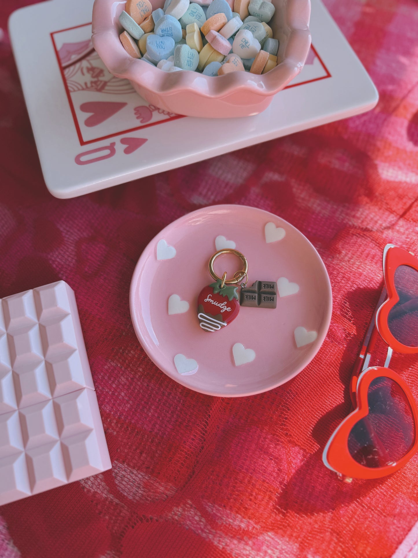 chocolate strawberry | clay pet id tag