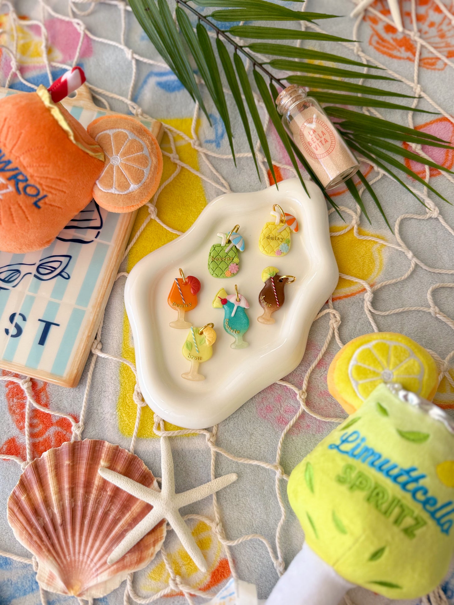 summer sips | clay pet id tag