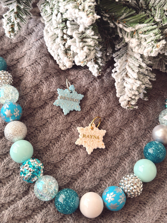 snowflake | clay pet id tag