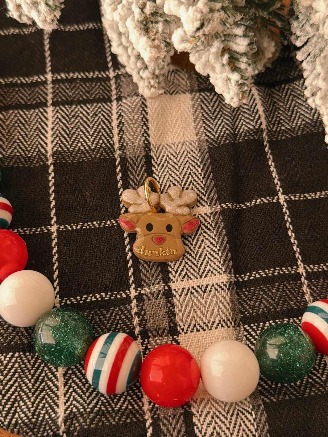 reindeer | clay pet id tag