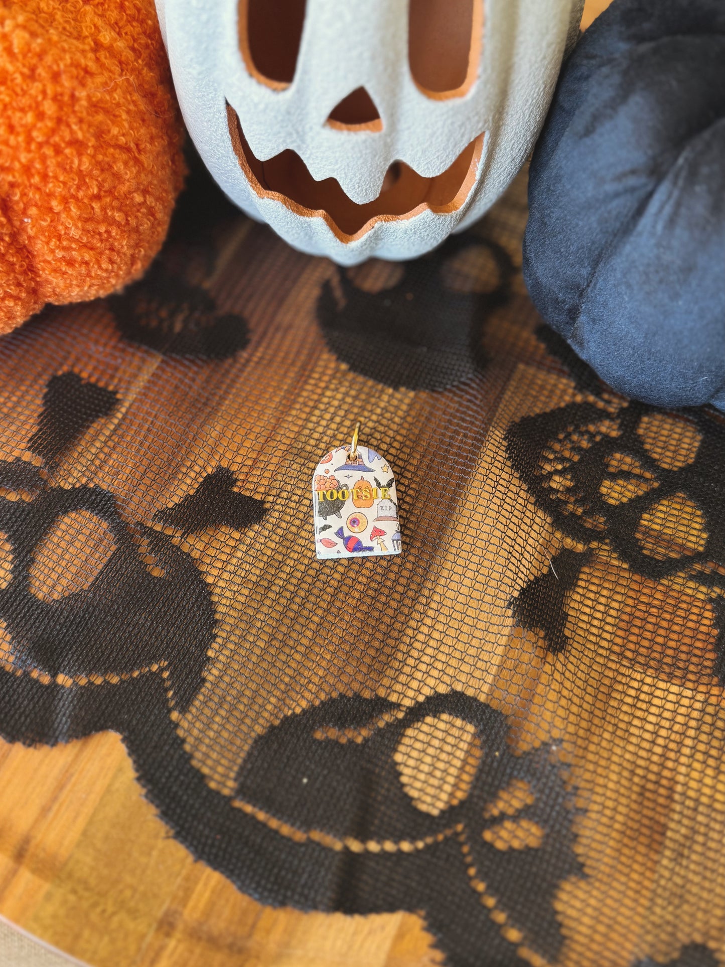 spooky arch | clay pet id tag