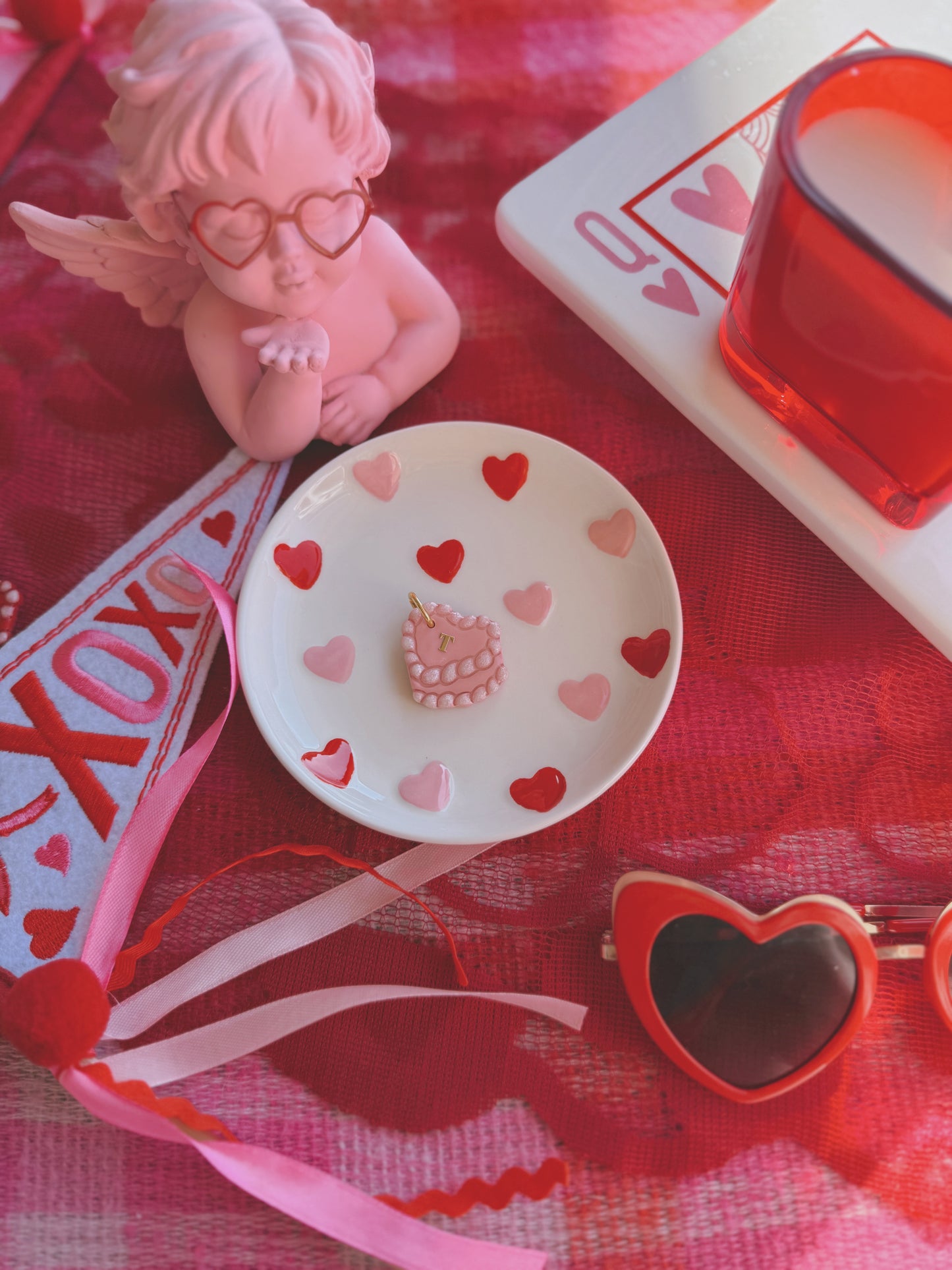 heart cake | clay pet id tag