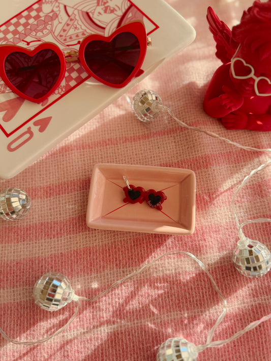 heart glasses | clay pet id tag