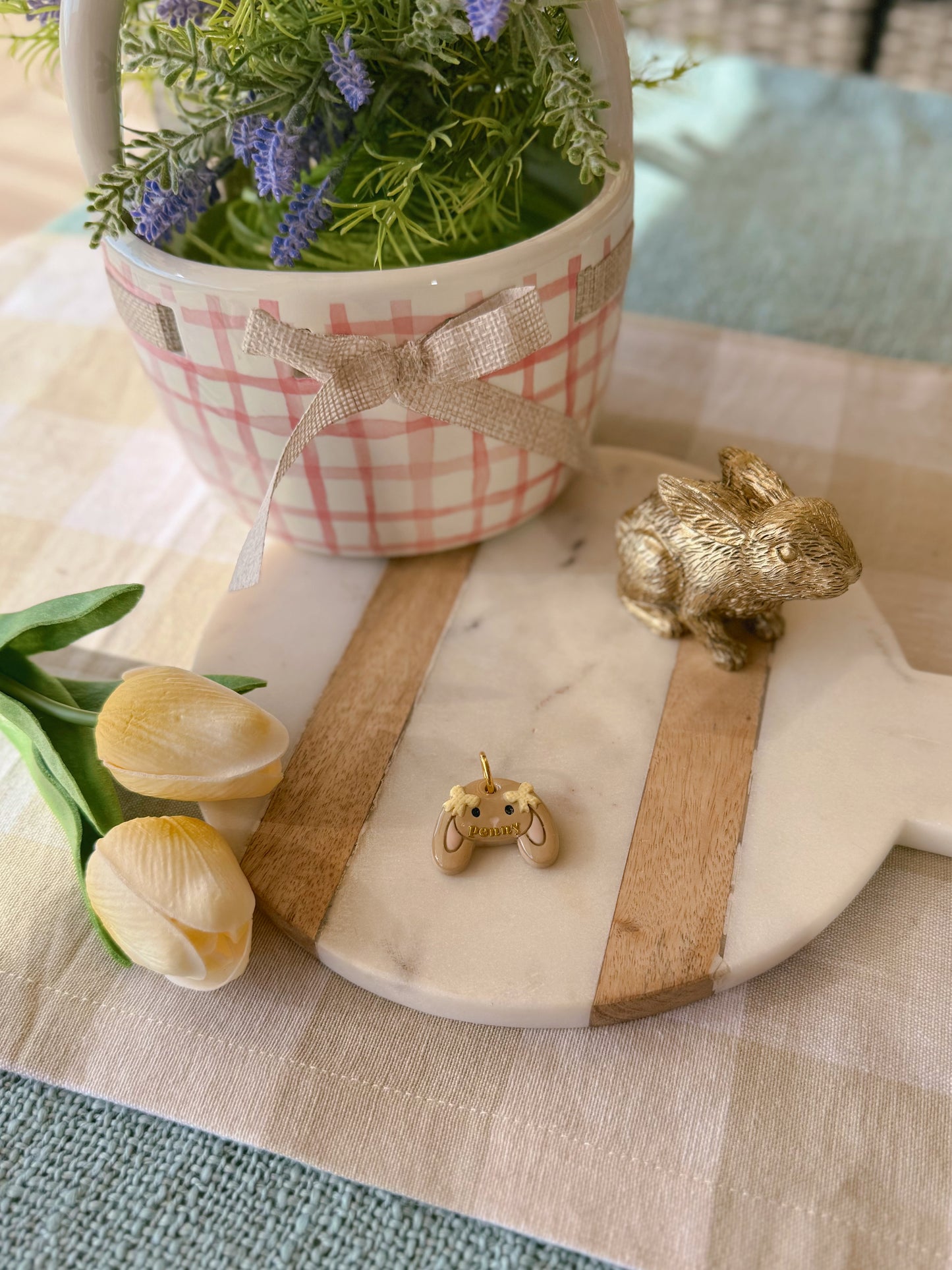 floppy bunny | clay pet id tag