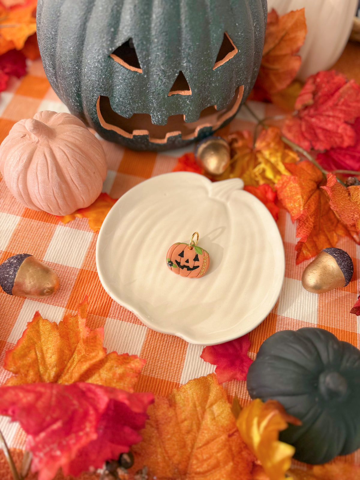 Jack o lantern | Clay pet id tag