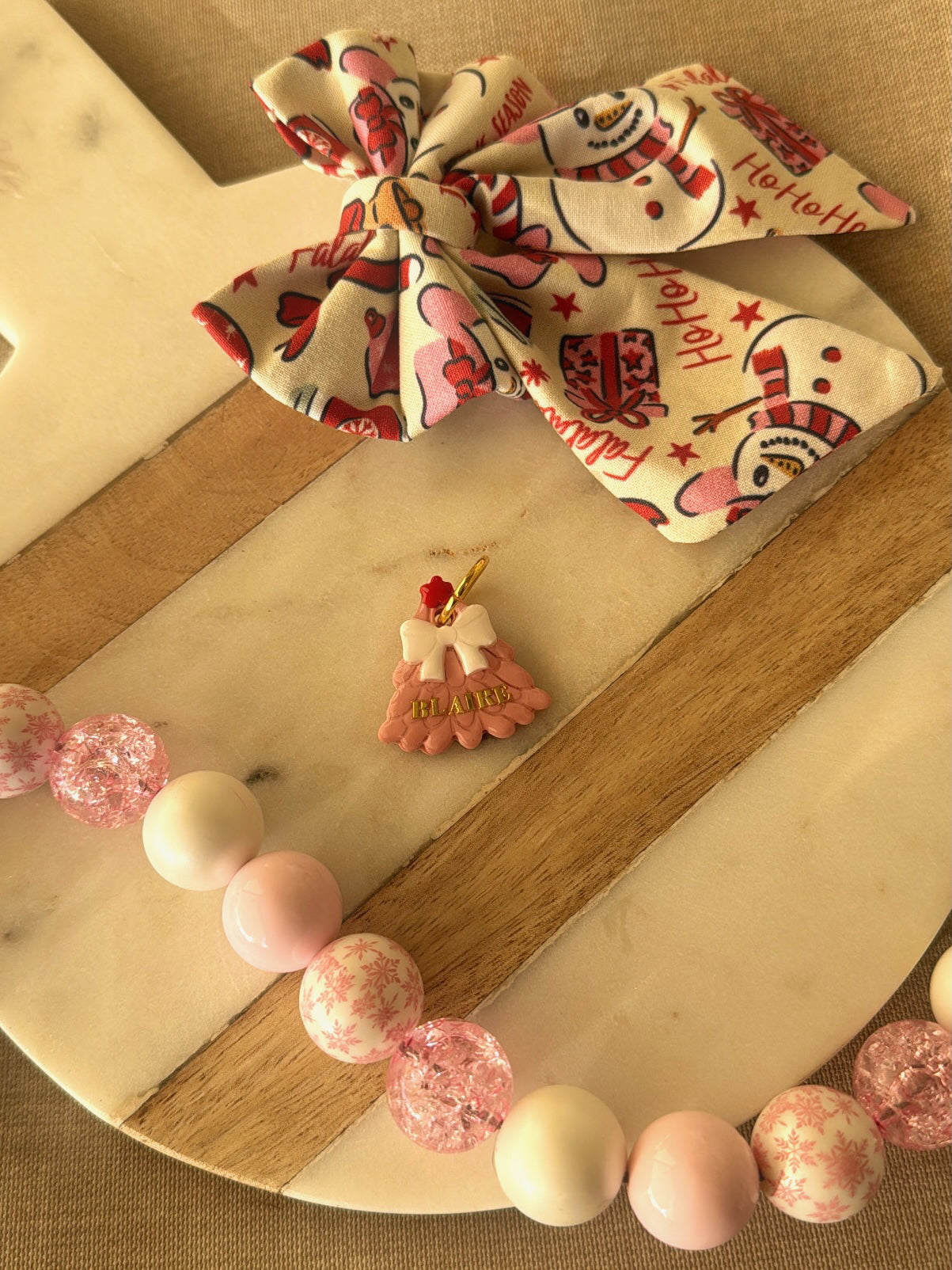 PINKmas | clay pet id tag