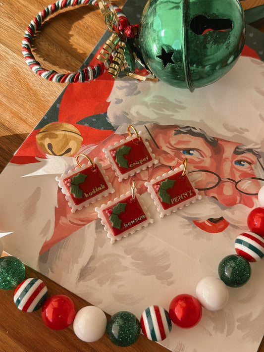 festive stamp | clay pet id tag