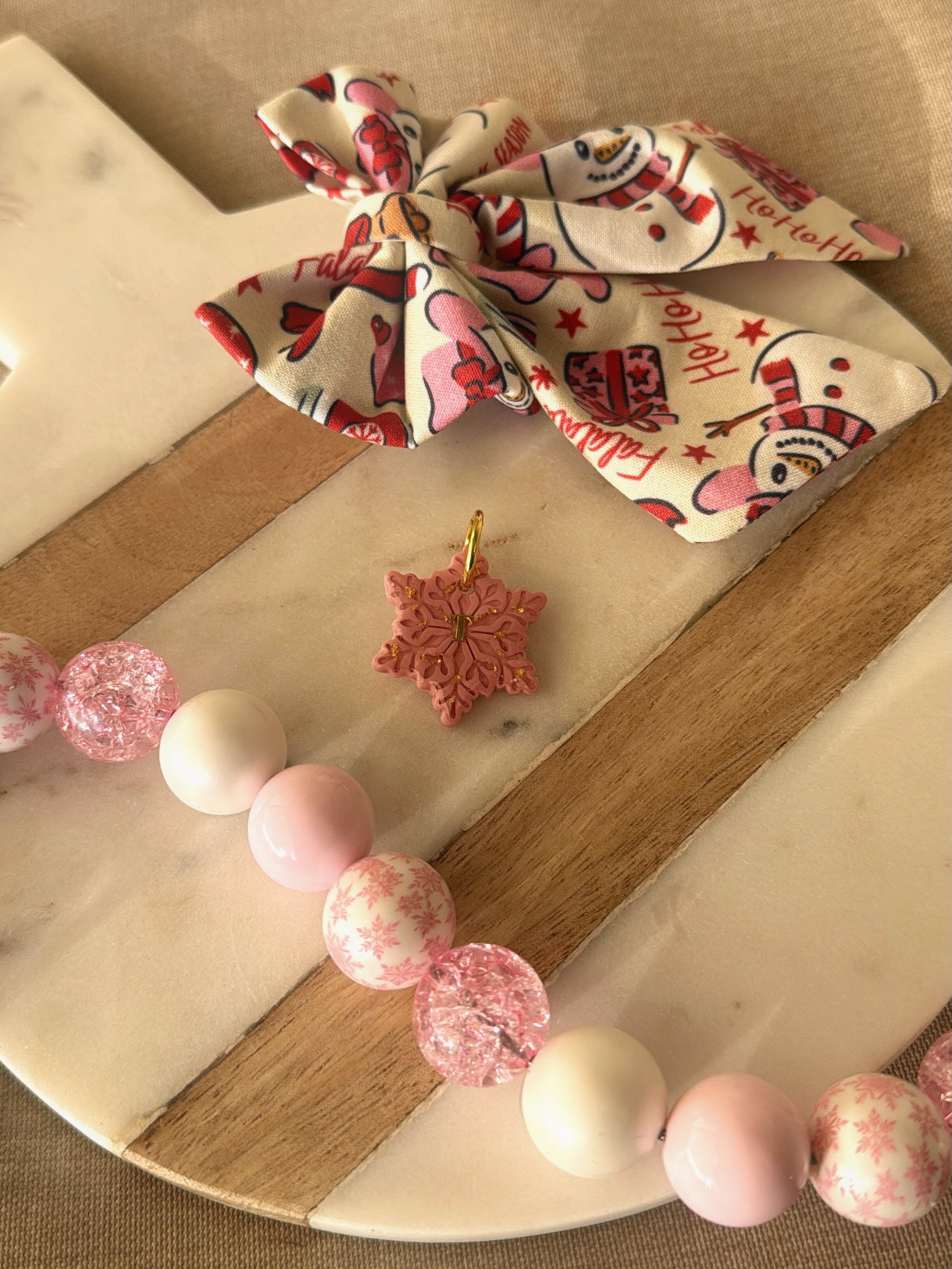 PINKmas | clay pet id tag