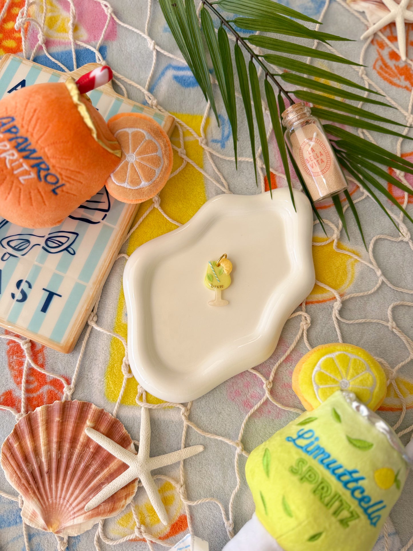 summer sips | clay pet id tag