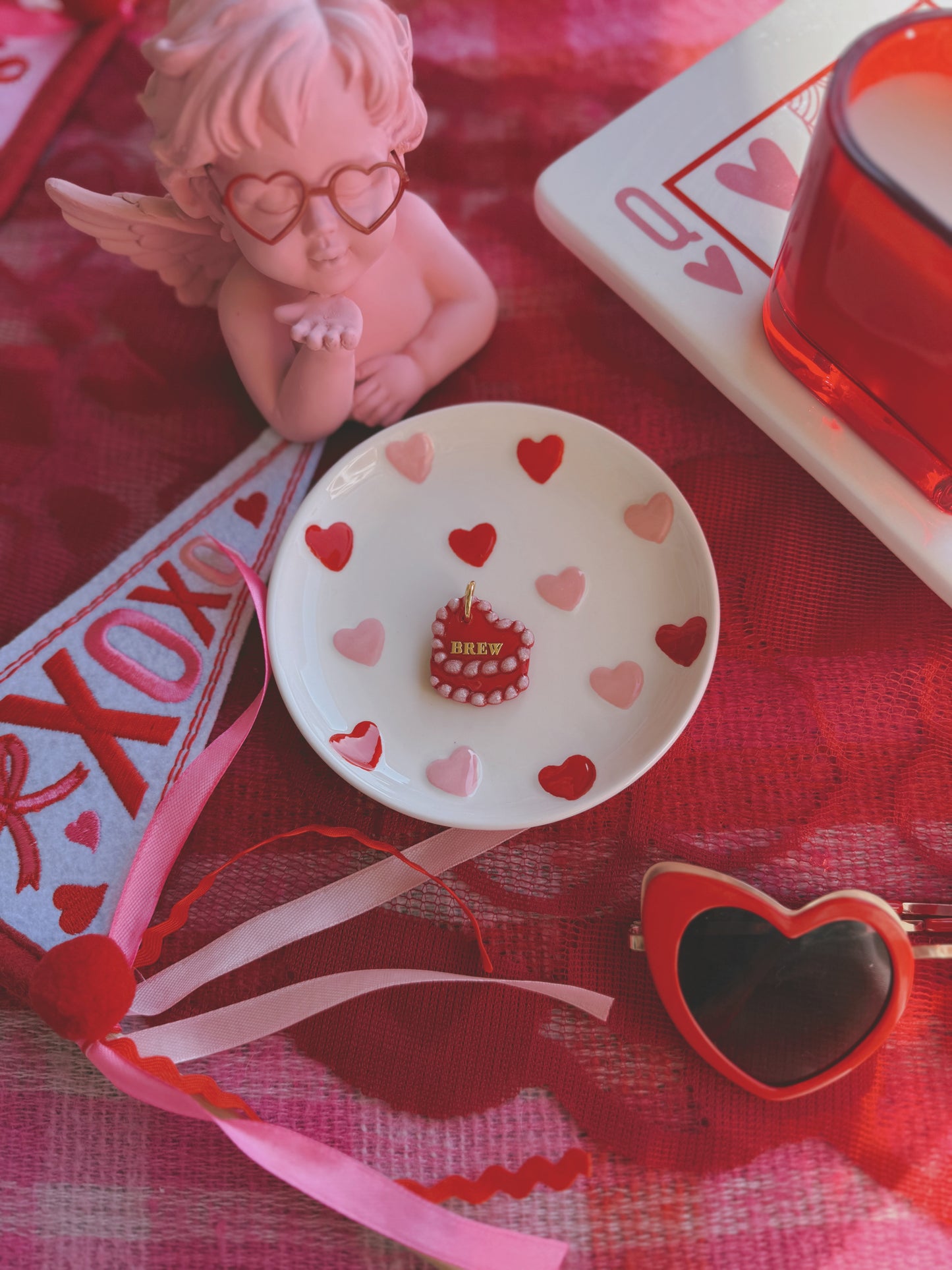 heart cake | clay pet id tag