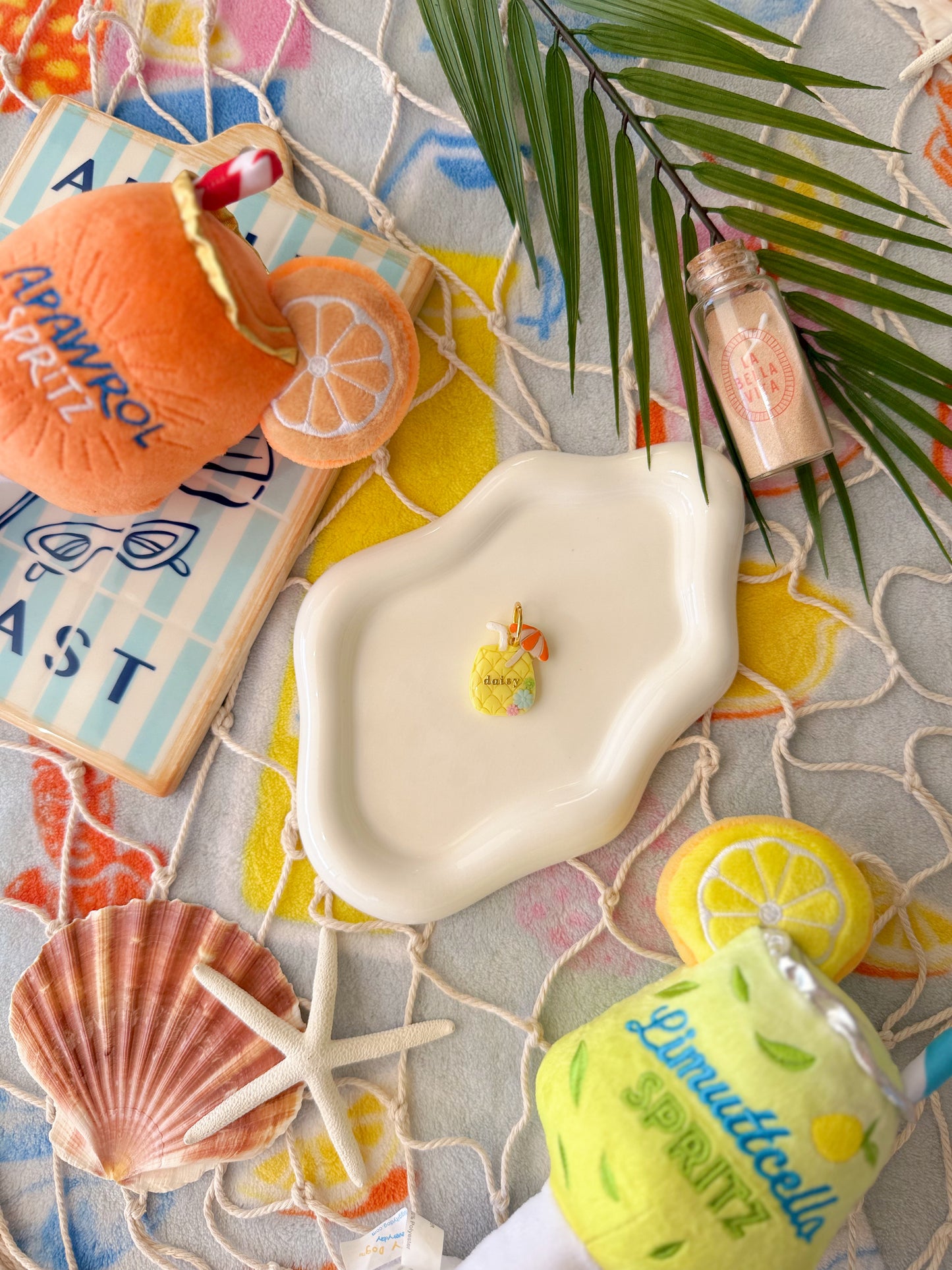 summer sips | clay pet id tag