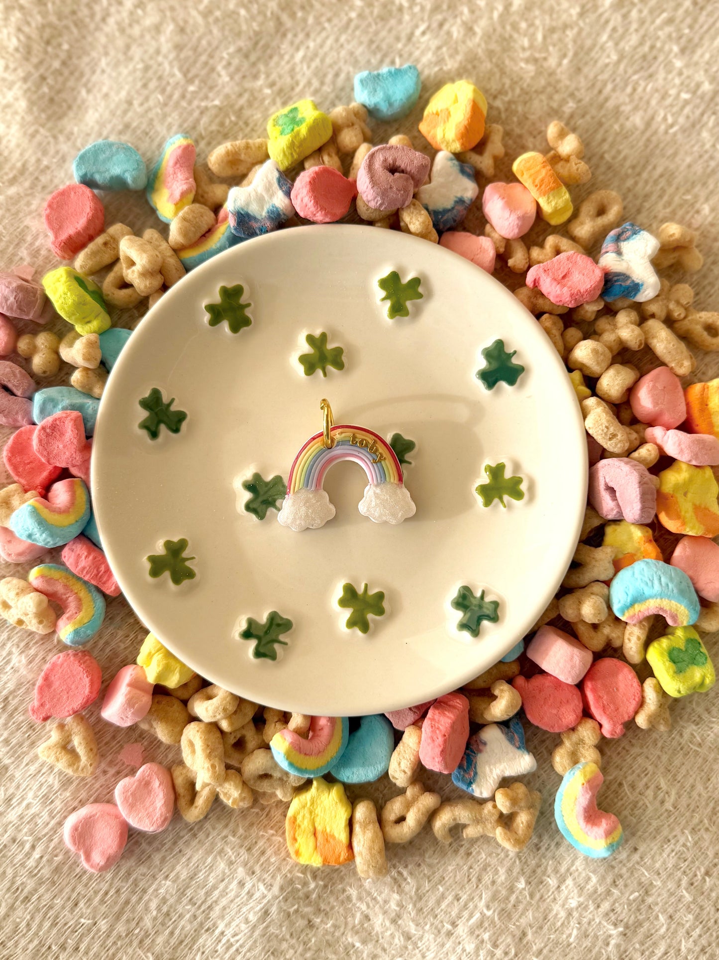 Rainbow | clay pet id tag