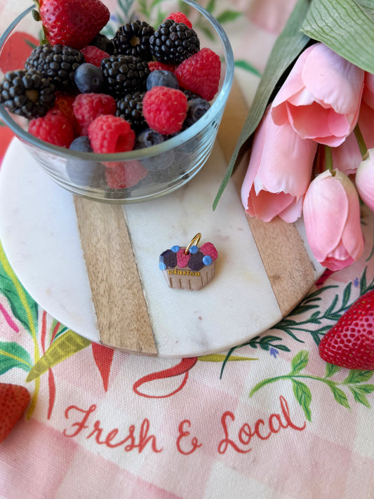 Berry basket | clay pet id tag