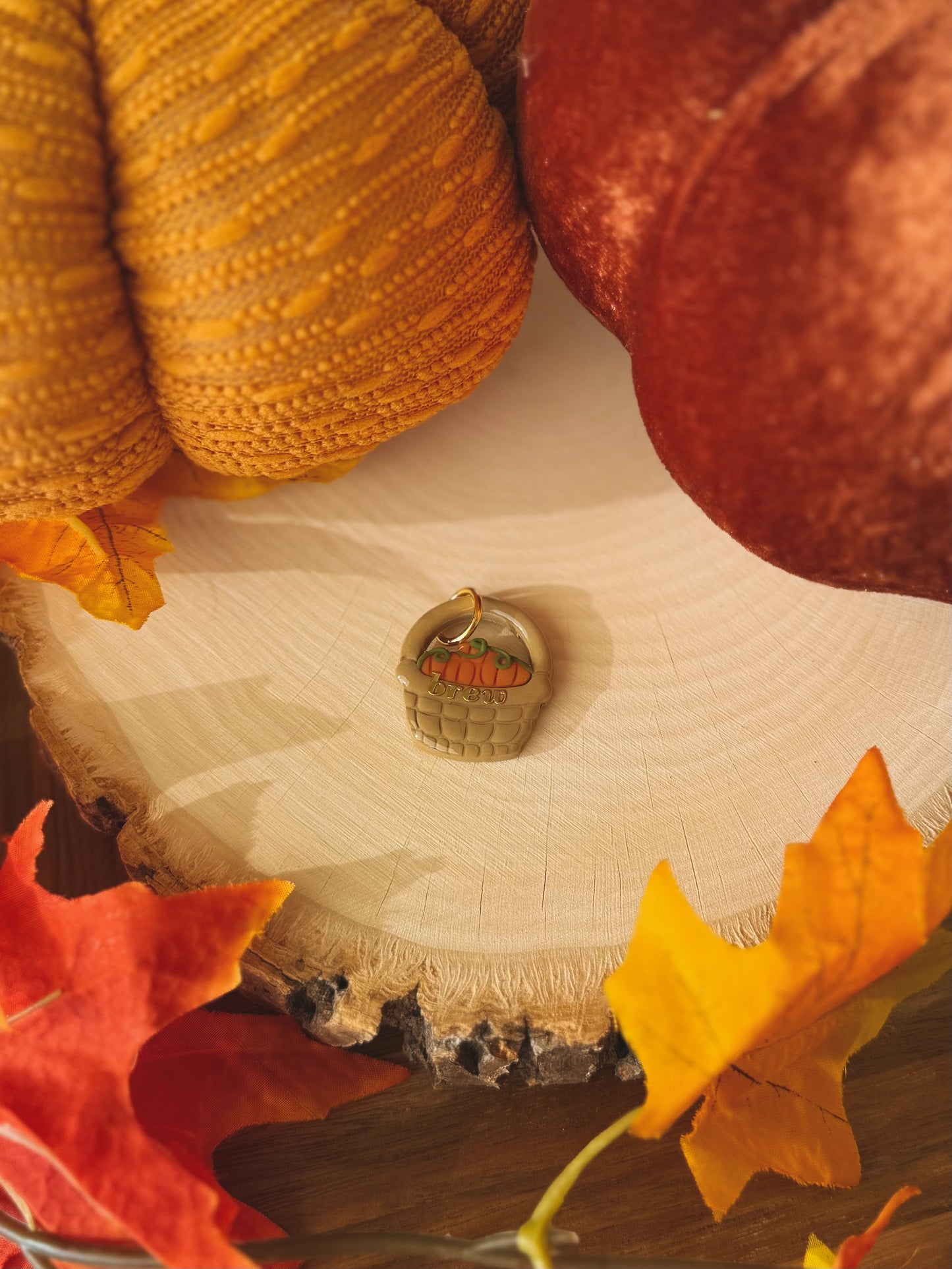 harvest basket | clay pet id tag