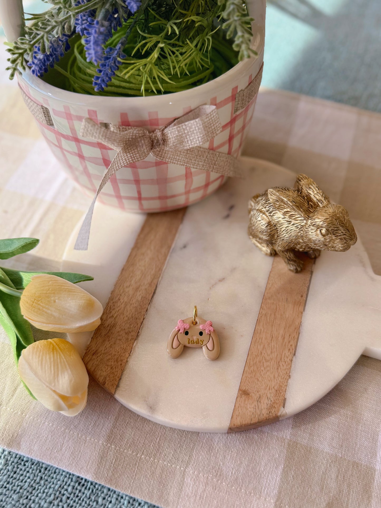 floppy bunny | clay pet id tag
