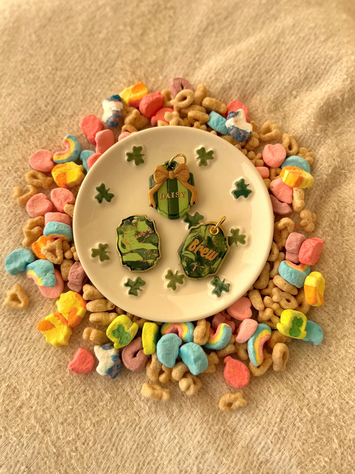 Lucky vintage frames | clay pet id tag