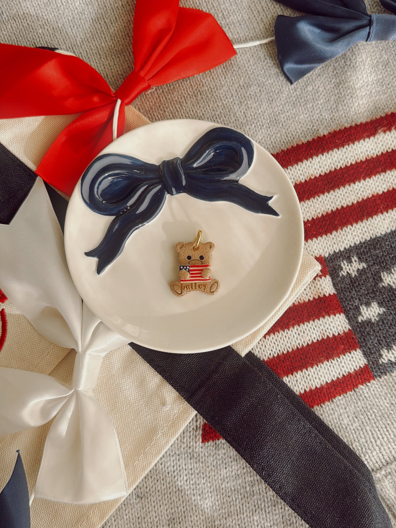 American Teddy | Clay pet id tag