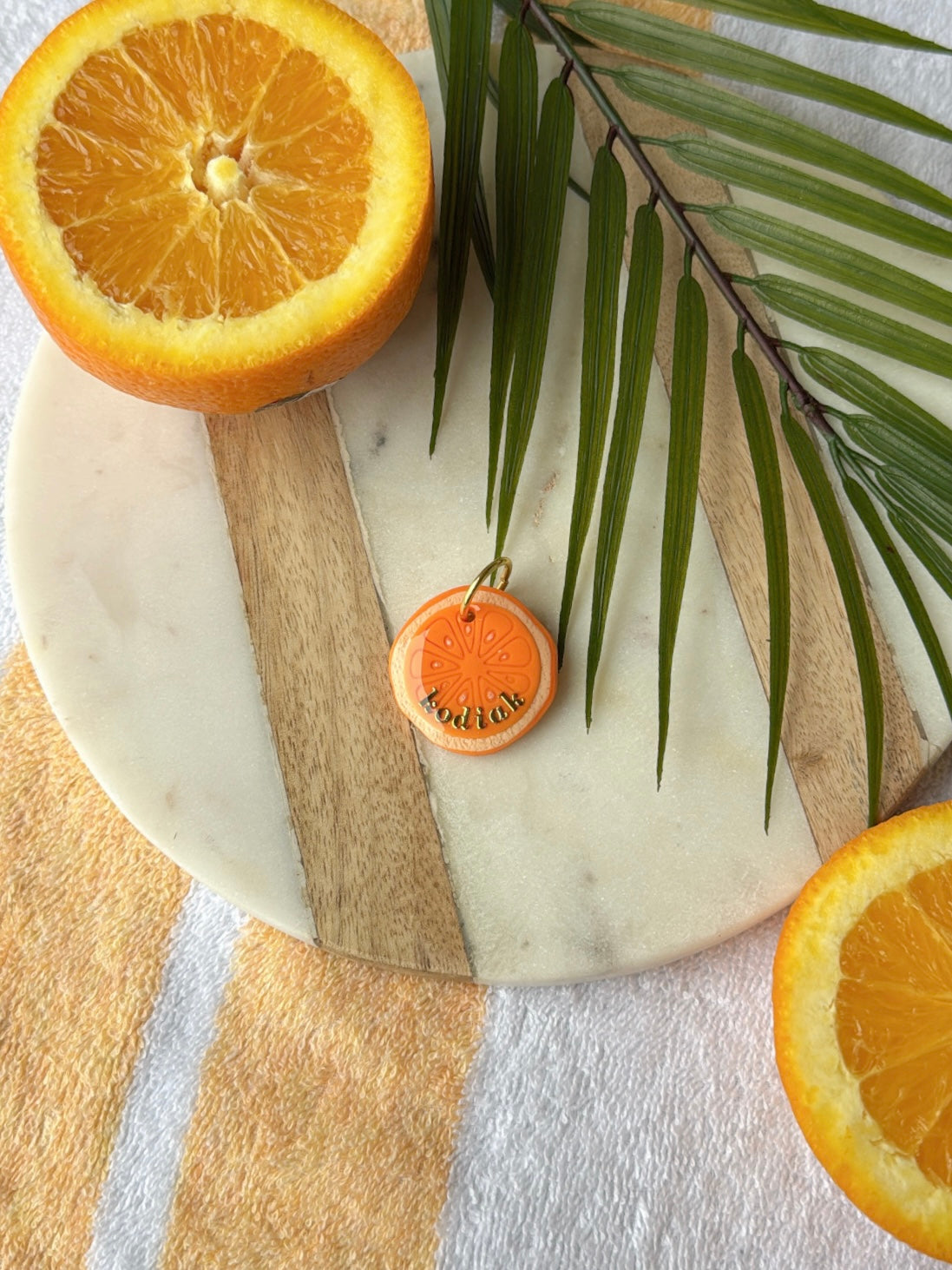 Orange | Clay pet id tag