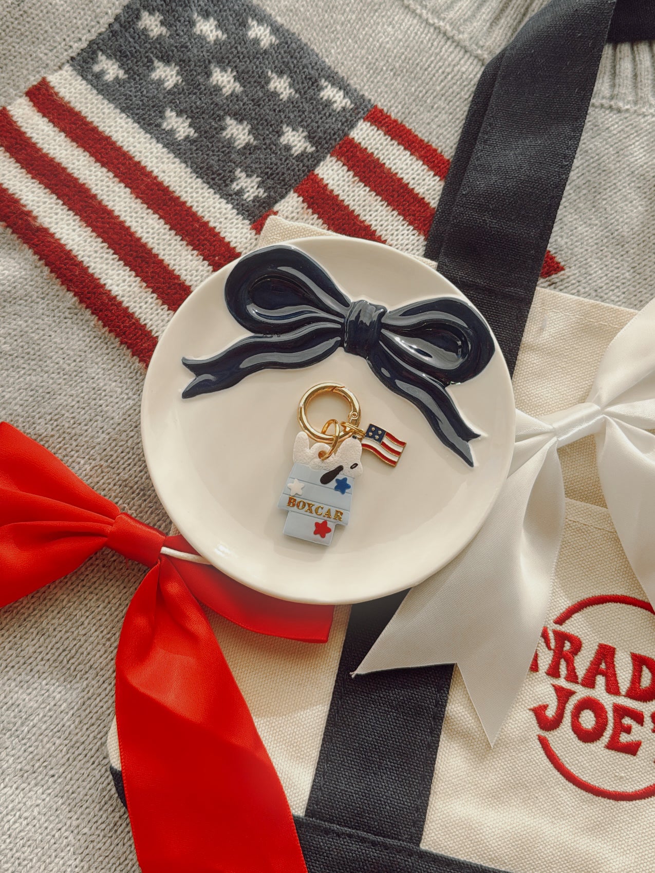 Red, white & snoop | Clay pet id tag