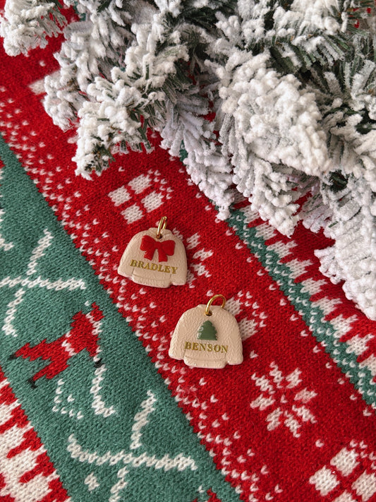 holiday sweater | clay pet id tag