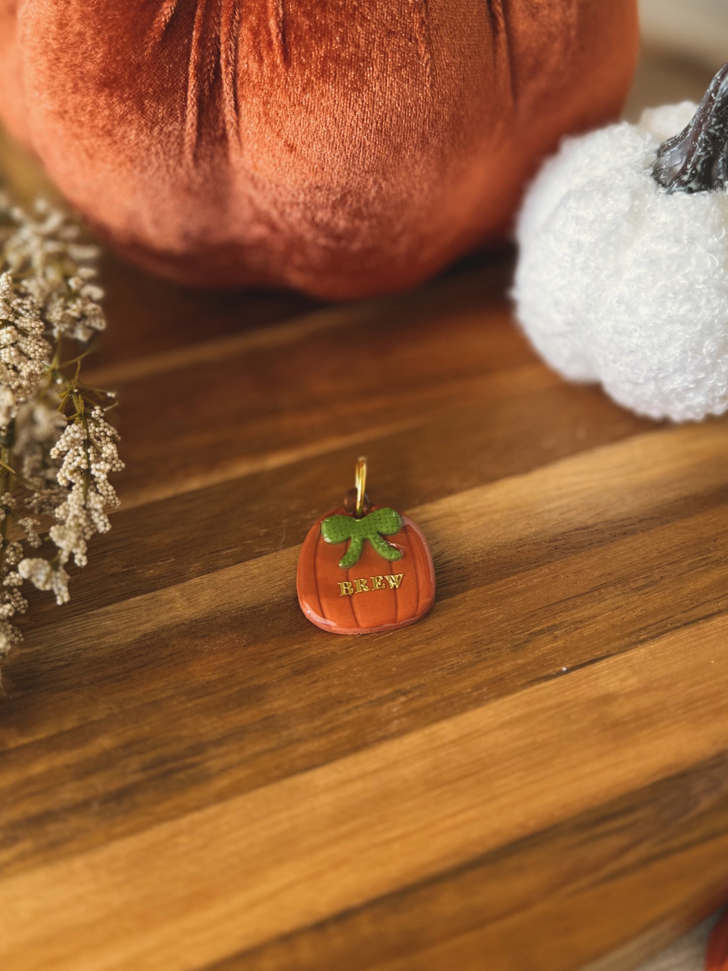 pretty lil' pumpkin | clay pet id tag
