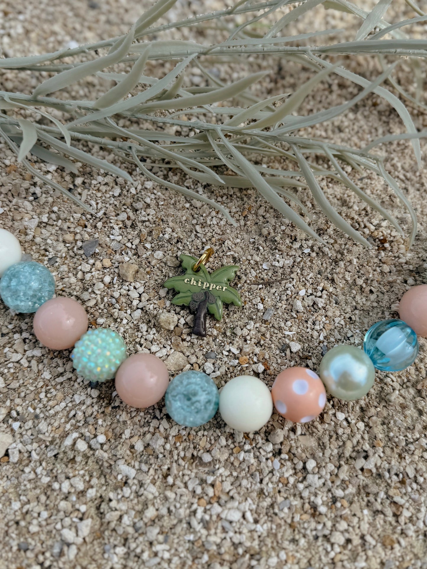 palm tree | clay pet id tag