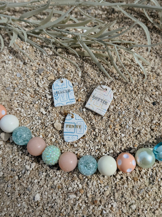 coastal stamp | clay pet id tag