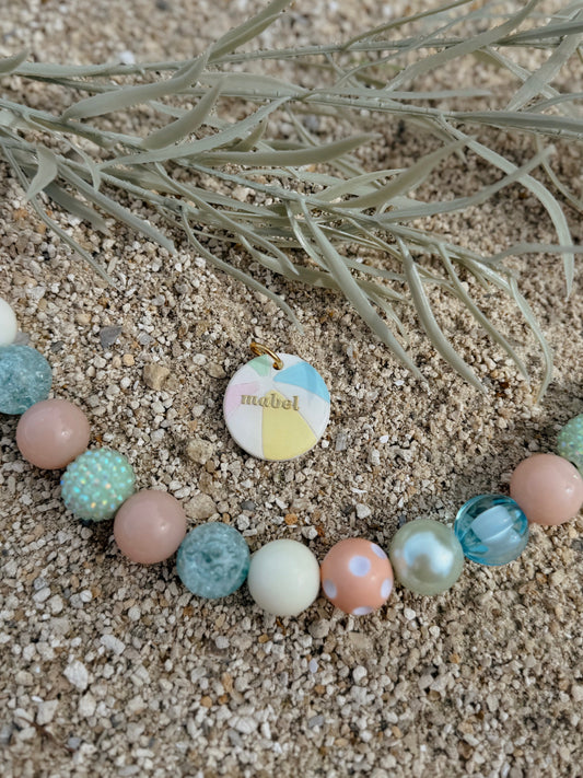beach ball | clay pet id tag