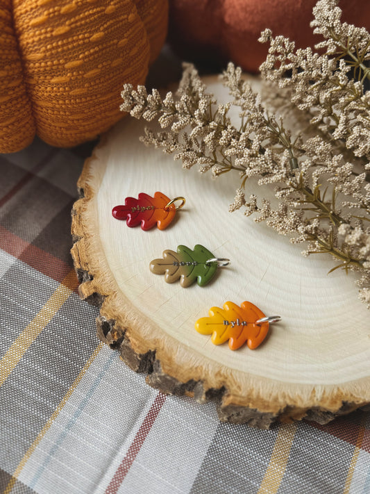 oak leaf | clay pet id tag