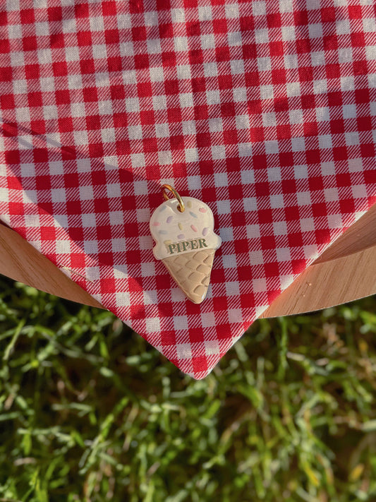 ice cream | clay pet id tag
